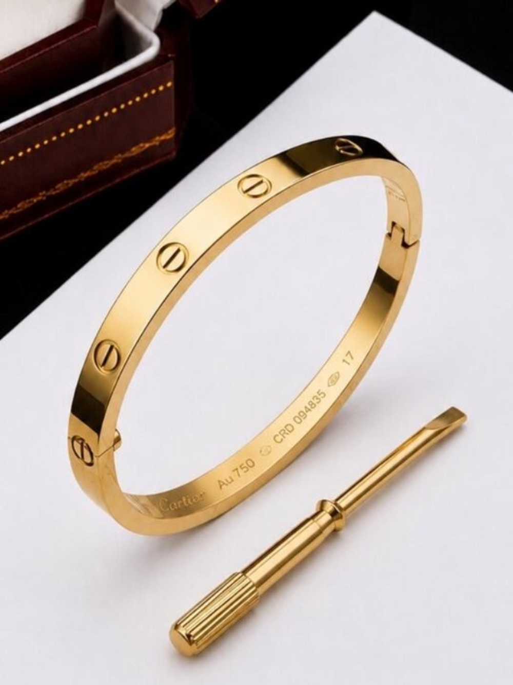 Stamped Love  Gold Bangle Bracelet  No Stones